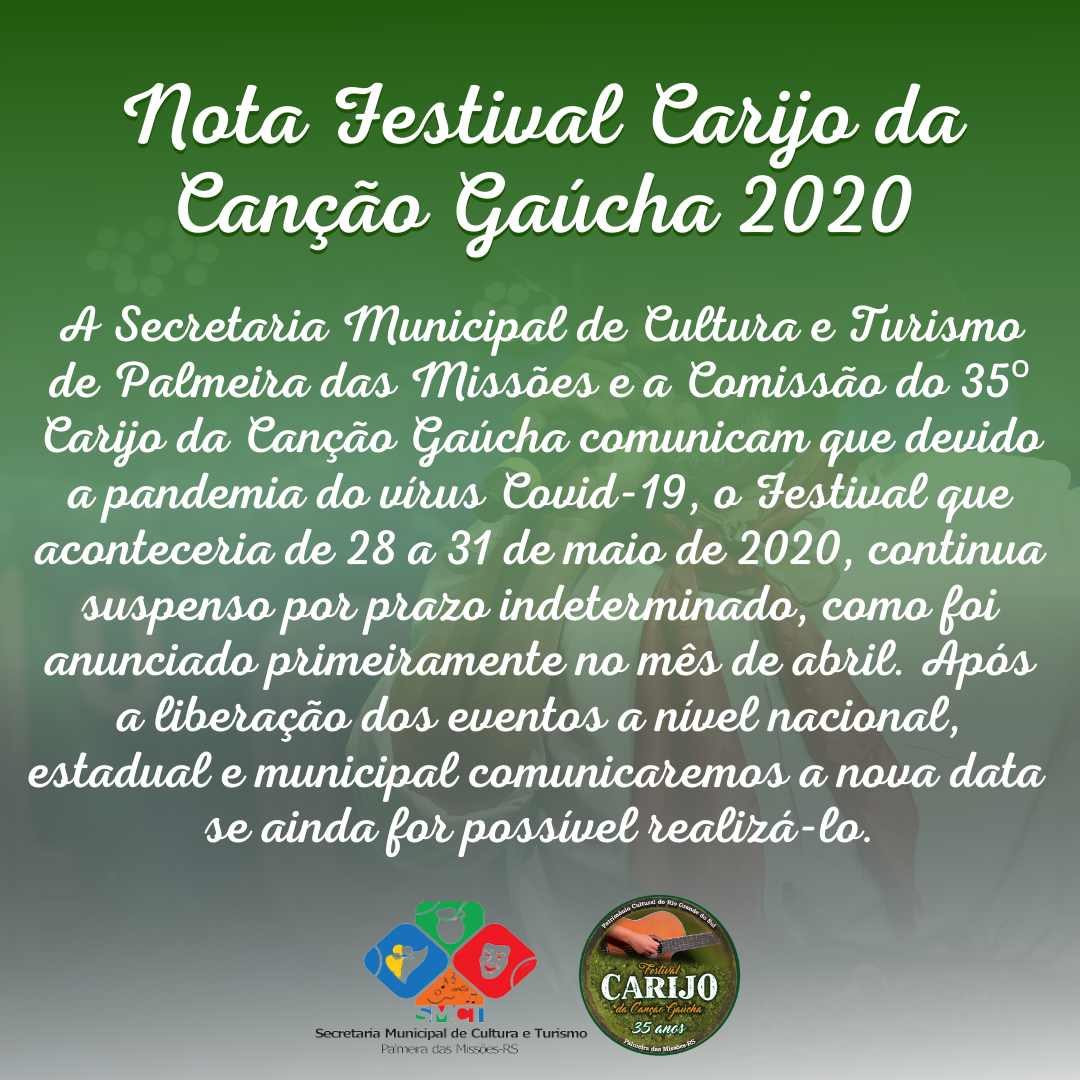 Nota Festival Carijo da Canção Gaúcha 2020