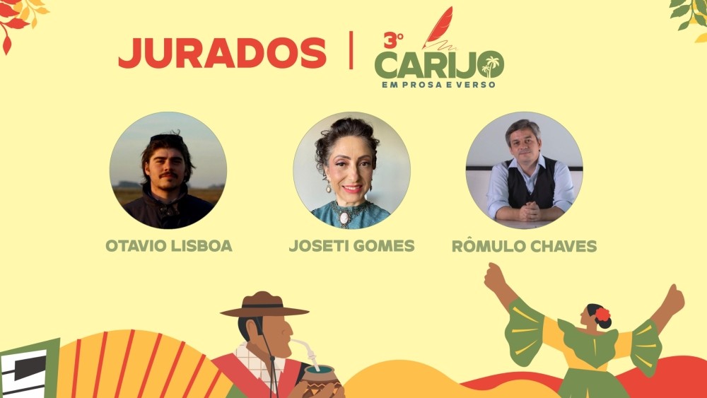 Jurados da terceira edição do Carijo em Prosa e Verso são anunciados